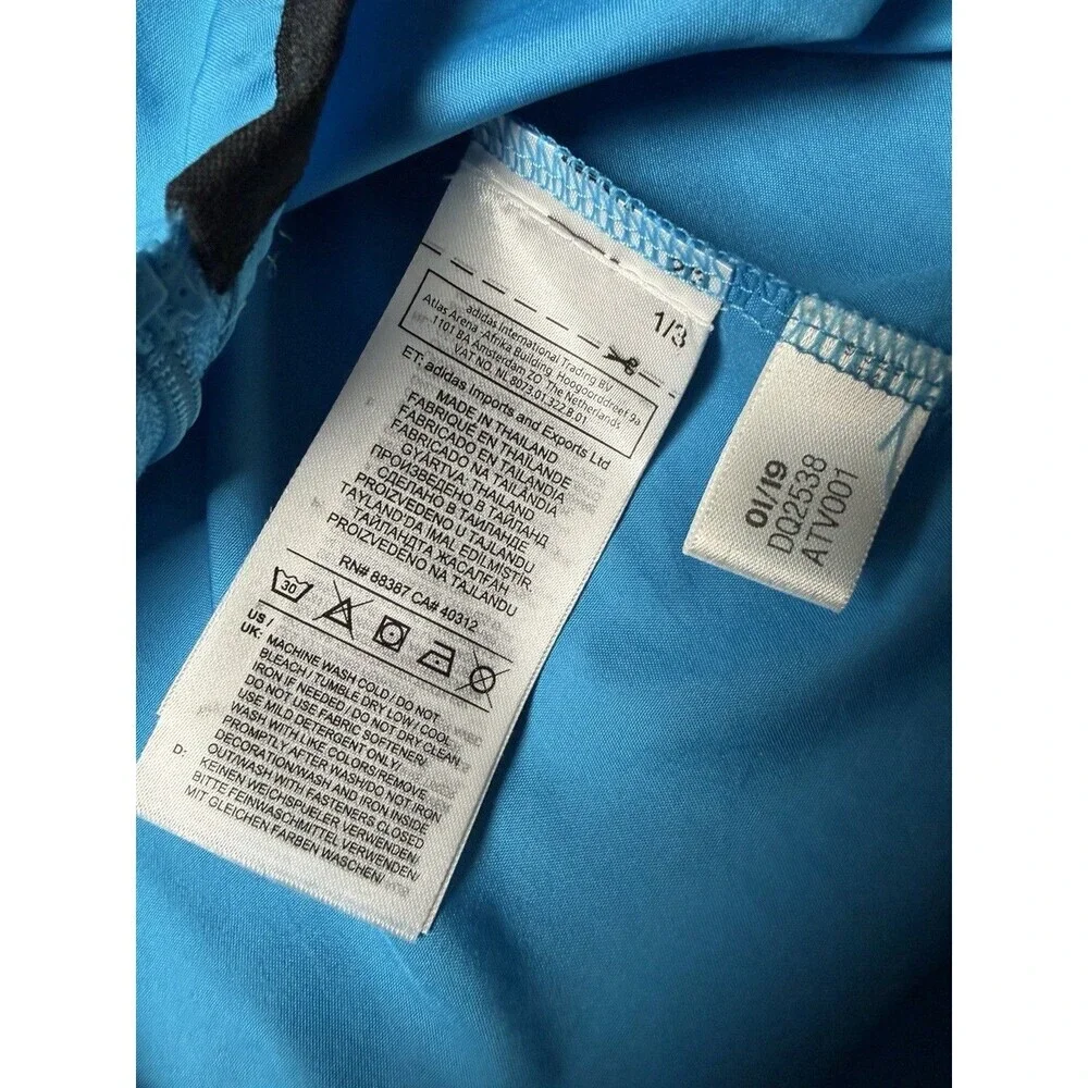 Adidas Men's Own The Run Windbreaker Running Jacket Size L Full Zip Blue Light